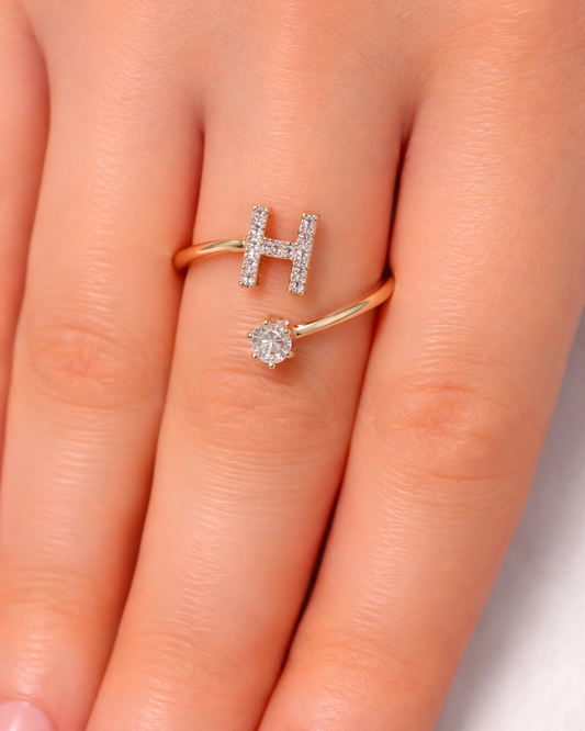 H Letter Open Ring