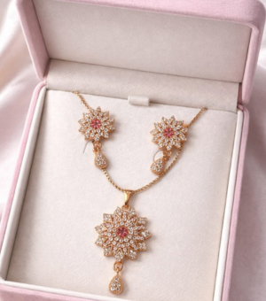 Elegant Crystal Flower Set