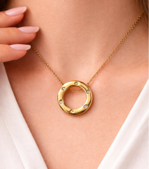 Crystal Halo Circle Necklace