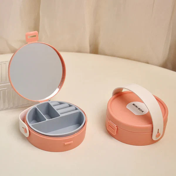 Mini Round Travel Jewelry Organizer Box