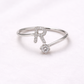 R Letter Open Ring