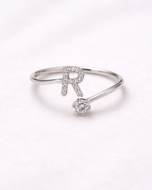R Letter Open Ring