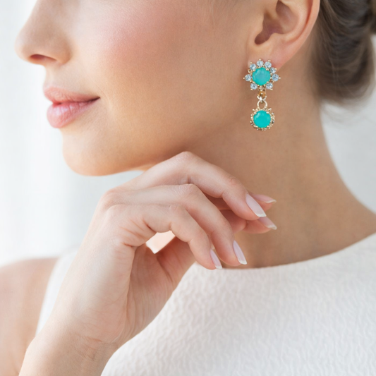 Sunset Sunrise golden Greenish Earrings