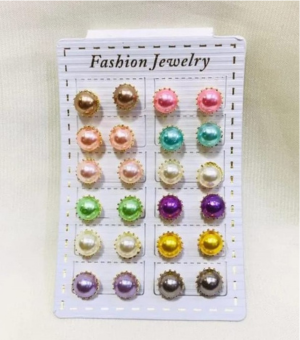Earrings set of 12 pairs for girls fashion ear rings tops studs