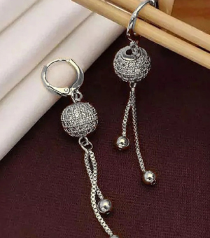 Elegant Silver Ball Shaped Earrings