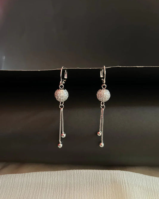 Elegant Silver Ball Shaped Earrings