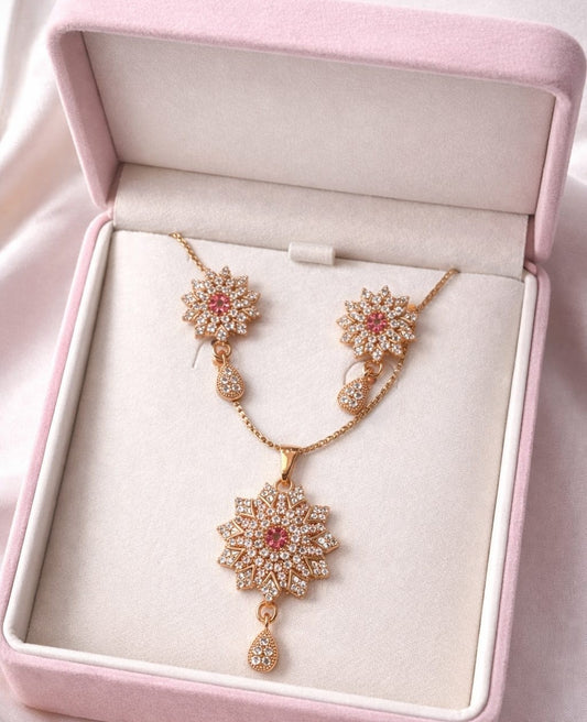 Elegant Crystal Flower Set
