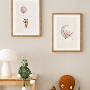 Bunny Sleeping Moon Poster
